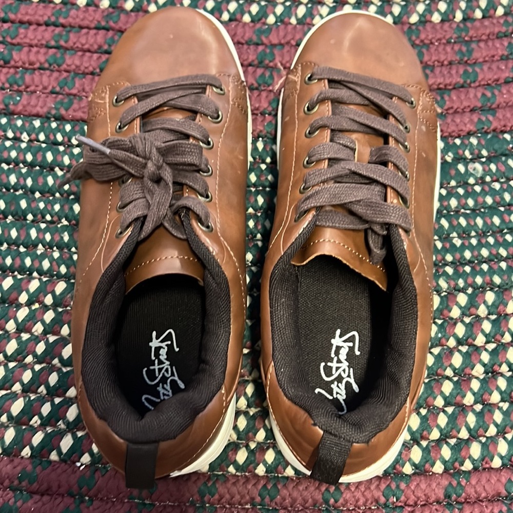 Brown leather shoes